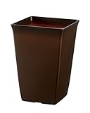 リッチェル 観葉植物鉢 角10号 土容量約11.9L  スモークブラウン 約24×24×H33.5cm