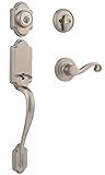 Kwikset Arlington Single Cylinder Handleset w/Lido Lever featuring SmartKey in Satin Nickel [並行輸入品]