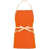 アイトス 胸当てミニエプロン(コードレーン配色) 063/オレンジ AZ-8652
