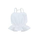 Cutelove　2017年新品　夏　子供服　女の子　0-3歳の赤ちゃん　トップス　コットン　袖なし　無地　ホワイト　レース　ホルタートップス　可愛い　ソリッドカラー