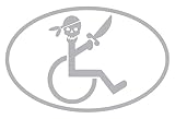 【全16色】車椅子マーク/車イス　サイン/カー ステッカー/Car/スカル/ドクロ/車用/シール/ Vinyl/Decal /バイナル/デカール/-3B (シルバー) [並行輸入品]