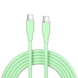 USB Type C ケーブル (2m, グリーン) 柔らかいシリコン制 SLEIJAOOE【60W PD急速充電】 絡まない 断線防止 タイプC & タイプC(Type-C)ケーブル スマートフォン・タブレット・ゲーム機等Type-C 機器対応