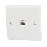 uxcell　イーサネットウォールプレート　アウトレットパネル　ネットワークパネル　ホワイト　RJ45 8P8C 1ポート　AC 250V 10A