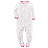 カーターズ ロンパース carter's 女の子用白xピンクバレリーナフリース足つきカバーオール (2t(88-93cm)) [並行輸入品]