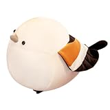 シマエナガ ぬいぐるみ ダウンコットン シジュウカラ 鳥 柔らかい 丸い 太い さえずる ぬいぐるみ 枕 (小さい：35cm)