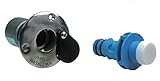 Jabsco 31911-0000 Marine Flush Mount Stainless Steel Water Hose Deck Fitting with Hose Connector (1/