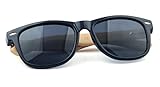 OUTIN 木製の サングラス 偏光 レンズ UV400 加工 男女共用 Mネイルサングラス (黒)