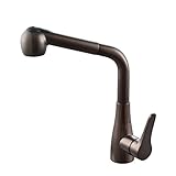 KES真鍮pull-outキッチンシンク蛇口シングルレバーwith 2-function Sprayer Swivel、注ぎ口バーシンク水ミキサータップ、l6920-p
