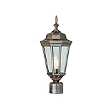 Transglobe Lighting 4096 BC Post Head with Clear Glass Shade, Black Copper Finished [並行輸入品]