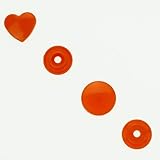 100 Glossy Orange (B55) Heart Shaped KAM Plastic Resin Snaps Craft Baby Bib Cloth Diaper by KAM [並行輸