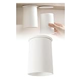 Ranva 歯磨きコップ マグネット コップ 洗面所 洗面台 戸棚下 抗菌 カビ防止 超軽量 プラスチック製 磁気 割れない 洗面用品 浴室 家族用 水切り 逆に置き 男女兼用 W7.2×H10cm タワー 浮かせる収納 コップホルダー (ホワイト)