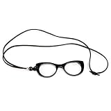 イェローロック（イエローrock） 老眼鏡 おしゃれ レディーズ 携帯用 ペンダント型 高級眼鏡 ネックレスメガネ yr533 度数「+1.0～+3.5」 (+3.0ブラック)