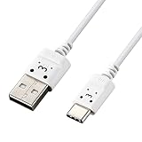 エレコム USB Type-Cケーブル スマホ用 (A-C) 極細 1.0m ホワイトフェイス 【iPhone 16 シリーズ 対応検証済】 MPA-ACX10WF