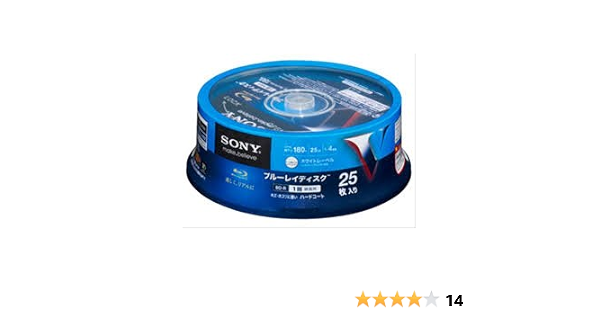 Amazon Co Jp Sony R 1 4倍速 25gb 25枚 スピンドル 25bnr1vdpp4 25bnr1vdpp4 パソコン 周辺機器