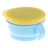 Lovoski ベビー　スナック　キャッチャー　　シール　プルーフ　キッズ　　旅行　コンテナ　こぼれない　食品　収納　ボウル　　全2色 - 青