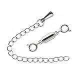 KARMAREY ネックレス 留め具 ステンレス製 マグネット クラスプ 金属アレルギー対応 磁石 チェーン エンドパーツ 金具 パーツ 接続金具 シルバー, 筒【ミニ】