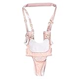 ベビーウォーキングハーネス 幼児の安全ハーネス ベビー歩行補助ハーネス ウォーキングベルト転び防止 迷子防止 通気 歩行練習 便利 調節可能(ピンク)