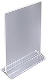 ChefLand 5' X 7' Acrylic Sign Holder / Clear Table Card Display / Plastic Upright Menu Ad Frame (Pac