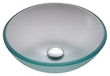 Kraus GV-101FR-14 Frosted 14 inch Glass Vessel Bathroom Sink [並行輸入品]