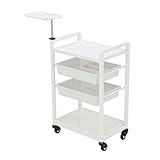 ＜ WORLD LASH ＞ エステワゴン Moe ホワイト 幅43cm×奥行29cm×高さ67cm [ エステワゴン ネイルワゴン キッチンワゴン マルチワゴン サイドワゴン キャスター付き 収納 業務用 サロン ワゴン ラック ]