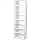 家具の赤や オリジナル薄型コミック収納 本棚 幅60cm 高さ180cm 奥行約22.5cm コミック約400冊収納可能 可動棚 大量収納 (ホワイト)