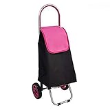 Rxbdk ショッピングトロリー折りたたみポータブルミニストレージバッグショッピングバッグ家庭用ピンク