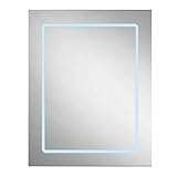 Ove Decors Cassini LEDバスルームミラー 25" x 20" x 6" シルバー MV-01 1