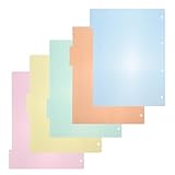 ABOOFAN インデックスシート A4 4穴 縦 5色 ポケット ノート 下敷き インデックスシール インデックスカード インデックス