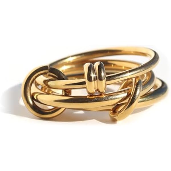 4連リング　ゴールドホワイト 11号 4℃ [ラッピング済] ヨンドシー リング 指輪 K10 ピンクゴールド