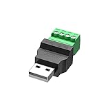 USB 2.0 Aネジ留め式端子台 4ピンねじ端子プラグコネクタUSBハンダフリープラグコネクタ 携帯電話のキーボードマウスに適用 1個入 (オス)