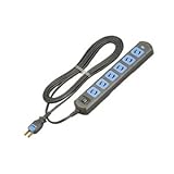 明工社 スパコンタップ 抜け止め 6コ口 スライドスイッチ付 ランプ付 コード3m マグネット付 黒 MR7461T3B