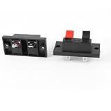 uxcell スピーカーターミナル　プッシュタイプ　ケーブルクリップ　プラスチックシェル　2個入り