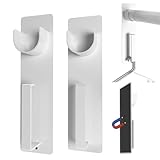 Agaou マグネットバスルーム物干し竿ホルダー2個組 ホワイト 浴室乾燥 室内干し 物干し台 室内洗濯物干し
