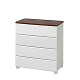 アイリスオーヤマ チェスト 木天板 4段 幅73 ホワイト/ウォールナット MG-724