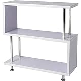 アイリスプラザ オープンラック S字 3段 ホワイト 幅80×奥行29.5×高さ80.6cm SRK-8308