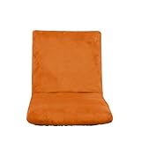 ストレッチ座椅子カバー, ベルベット生地, 伸縮素材, 洗濯可能, 肘掛なし, シンプル無地, ダイニングチェア用 (オレンジ)