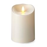 Luminara Flameless Outdoor Pillar Candle, Unscented Ivory 5 in. [並行輸入品]