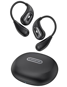 Monster ワイヤレスイヤホン 空気伝導 Bluetooth5.4 耳掛け ノイズキャンセリング IPX5防水 32時間再生 ベージュ