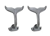 2のセット光沢シルバー仕上げアルミニウムWhale Tail壁フック