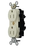 Leviton M5262-ST Lev-Lok Modular Wiring Device 15-Amp, 125 Volt, Narrow Body Duplex Receptacle, Stra
