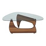 不二貿易 ガラスセンターテーブル ルーク(ライトウォルナット) OMEGA-A 96341 返品種別A