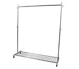 業務用 頑丈ハンガーラック 棚付き シングル 幅150 【耐荷重70kg】 REK-3024