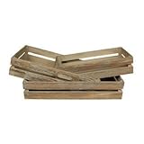 Set of 3オーク効果木製Packing Crates