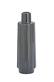 Deco 79 59890 Ceramic Shiny Dark Grey Glaze Vase - [並行輸入品]