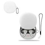 For VIAIM RecDot ケース カバー KONXISA VIAIM RecDot 用 シリコン ケース 耐衝撃 防水防塵 ウォッシャブル （カラビナ付き+ストラップ付き ） 着用しやすい 装着充電可能 持ち運びがしやすい（ホワイト）