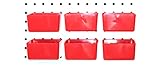 Peg Boardビン6パックフックto Pegツールボード – workbench-送料無料Red