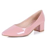 [sorliva] エナメルパンプス レディース 歩きやすい ポインテッドトゥパンプス 痛くない ミドルヒール ソフトクッション 走れるパン