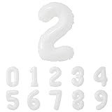 regalo バルーン ナンバー ホワイト 数字 ナチュラル シンプル 風船 白 飾り付け 装飾 記念日 (ホワイト2)