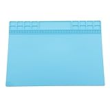 Fenteer 4色選択 シリコン 修理マット 修理作業用パッド 断熱 折り畳み式 滑り止め 電子機器回路基板修理用 絶縁 耐高温性 作業効率向上 - ライトブルー