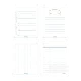 モノライク ボールドライン メモパッド Bold Line Memo pad 4セット - 相異なるデザイン,デザイン一個につき100枚,メモパッド